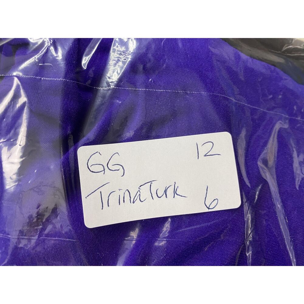 Trina Turk Dress Womens 6 Purple Black One Shoulder Cocktail Party Sheath Glam - Picture 13 of 13
